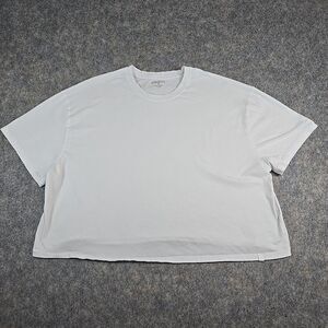 Fabletics White Cropped Silhouette Relaxed Fit Short Sleeve T Shirt Plus Size 1X